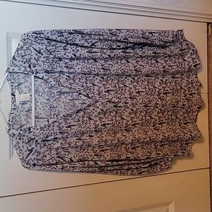 H&M blue bird print shirt